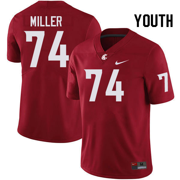 Youth #74 Zack Miller Washington State Cougars College Football Jerseys Stitched-Crimson